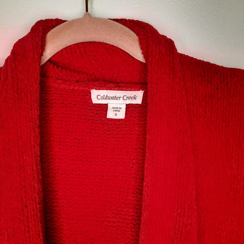 Coldwater Creek Womens Cardigan Sweater Red Open Front Size Small - Picture 3 of 4